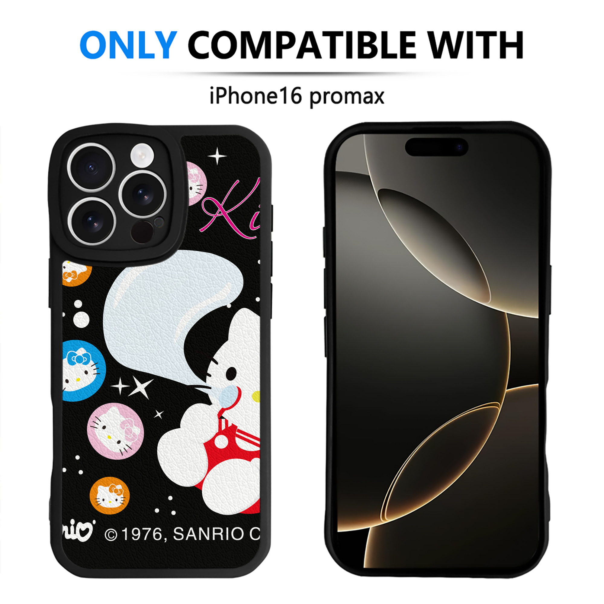 （画像用） Hello Kitty ハローキティ 【iPhone 16シリーズ対応】シリコンスマホケース（レザー調） 材質：シリコン
